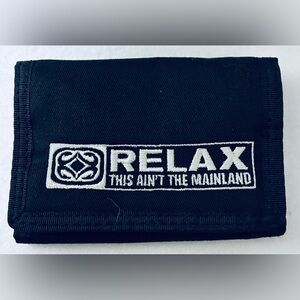 Men’s Black Wallet with White Embroidery